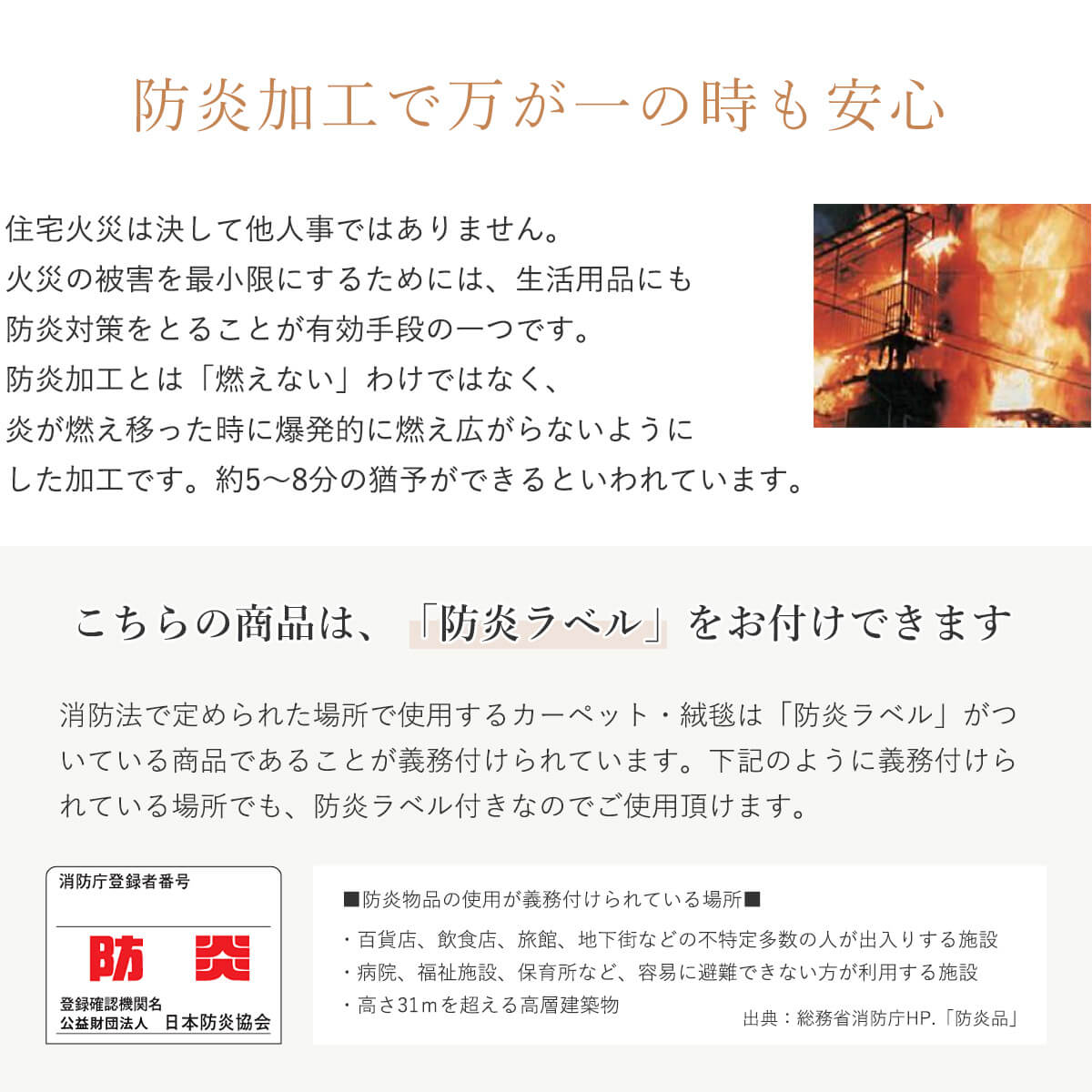 防炎加工の説明