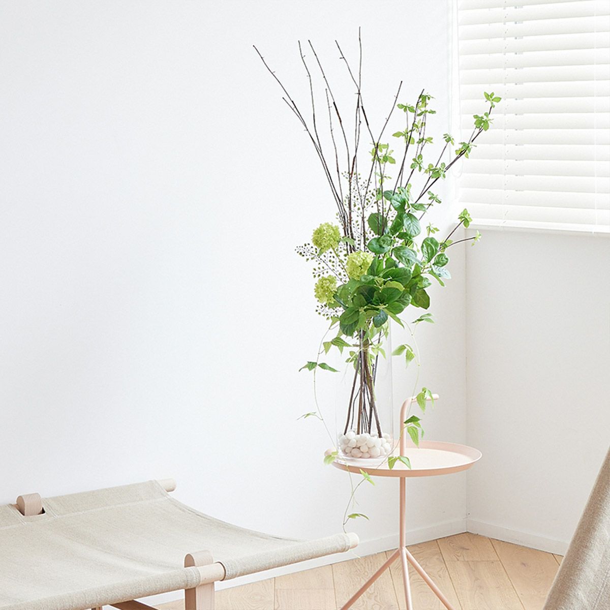 ドウダンツツジアレンジ ガラスベース H105 02