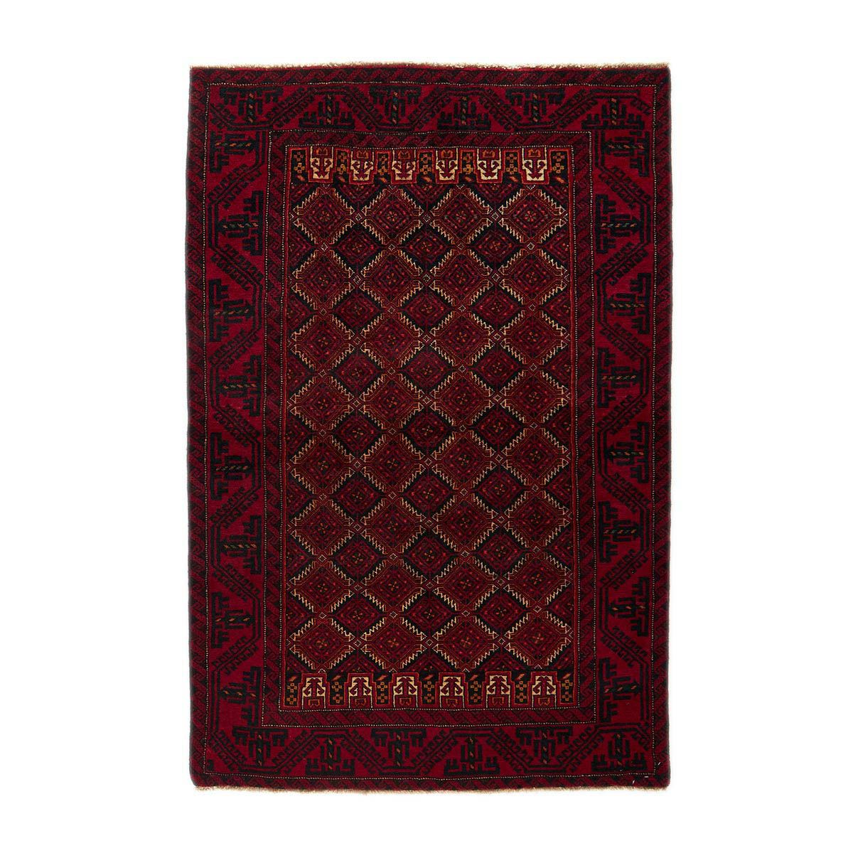 トライバル バルーチ ラグ E-3116 レッド