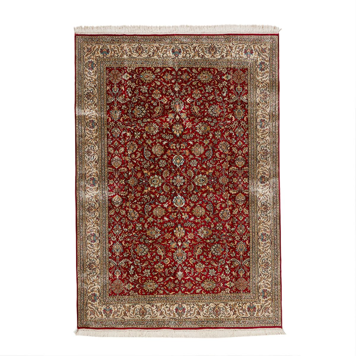 カシミール シルクラグ #2 レッド