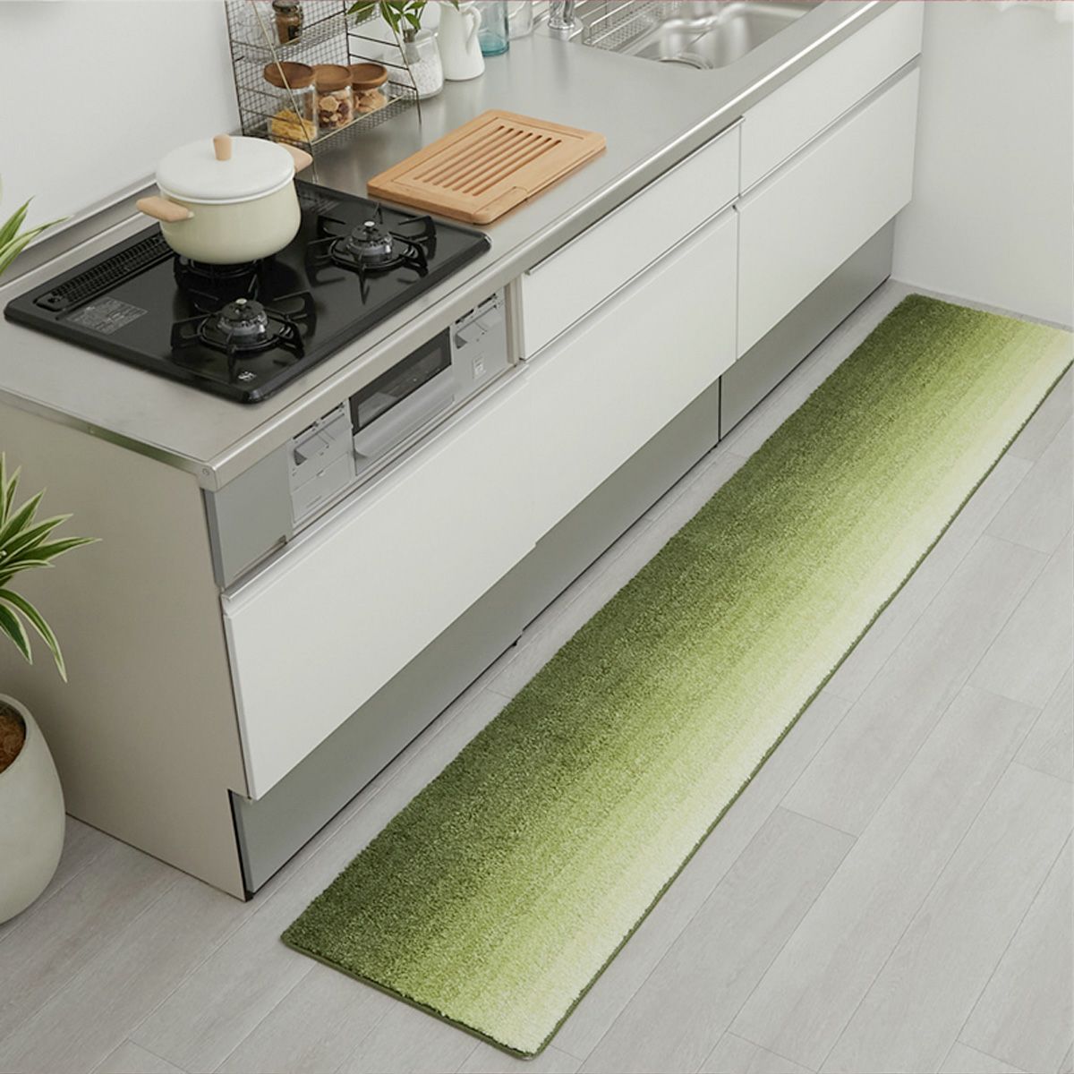 アズール2キッチンマット　グリーン